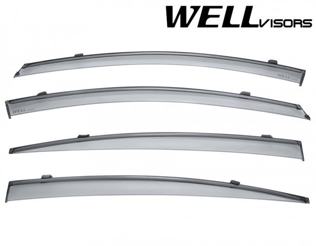 WellVisors Window Deflectors for Hyundai Elantra Sedan 2017+ with Black trim