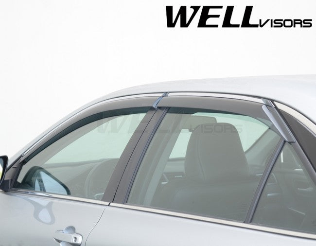 WellVisors Side Window Deflectors Toyota Camry 15-17 With Chrome Trim