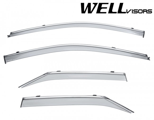 WellVisors Side Window Deflectors Toyota Camry 15-17 With Chrome Trim