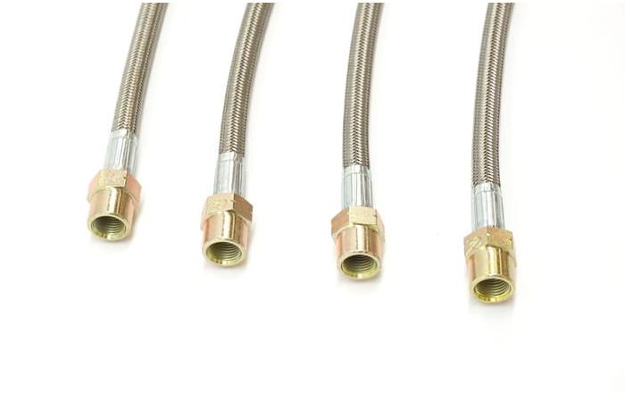 Porsche Carrera 991.2 Brake Hose Set - Steel Braided with Clear Protective Jacket