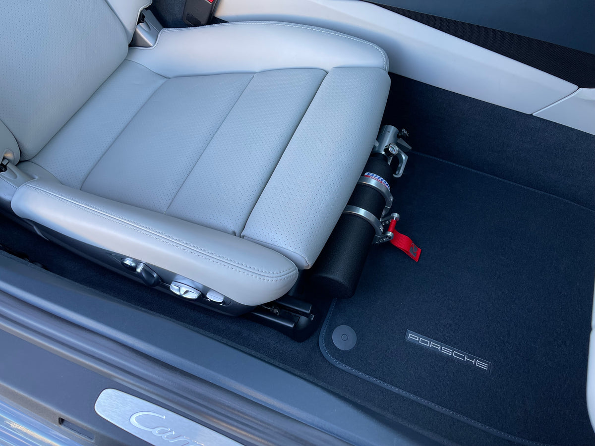 Rennline Fire Extinguisher Mount - Porsche 911 - EZ Adjust - 74+ 911/964/993/944/968/996/986/997/987/991/991.2/981/981.2/718/992