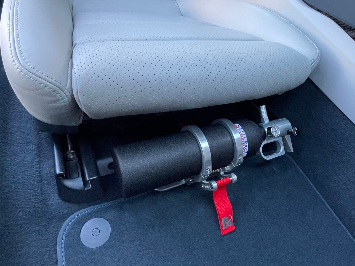 Rennline Fire Extinguisher Mount - Porsche 911 - EZ Adjust - 74+ 911/964/993/944/968/996/986/997/987/991/991.2/981/981.2/718/992