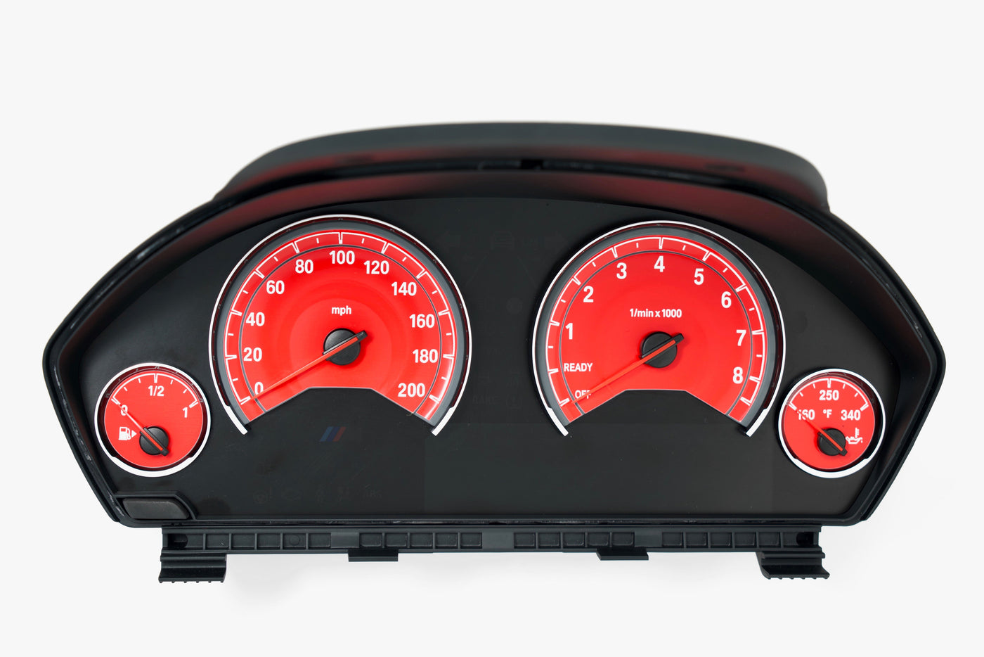 Red ECPR MPH gauge cluster overlay for BMW F8X M3 and M4