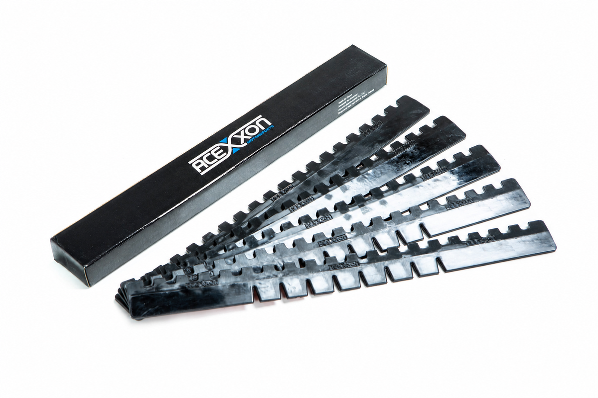 Acexxon heavy-duty lip protection strips arranged with packaging