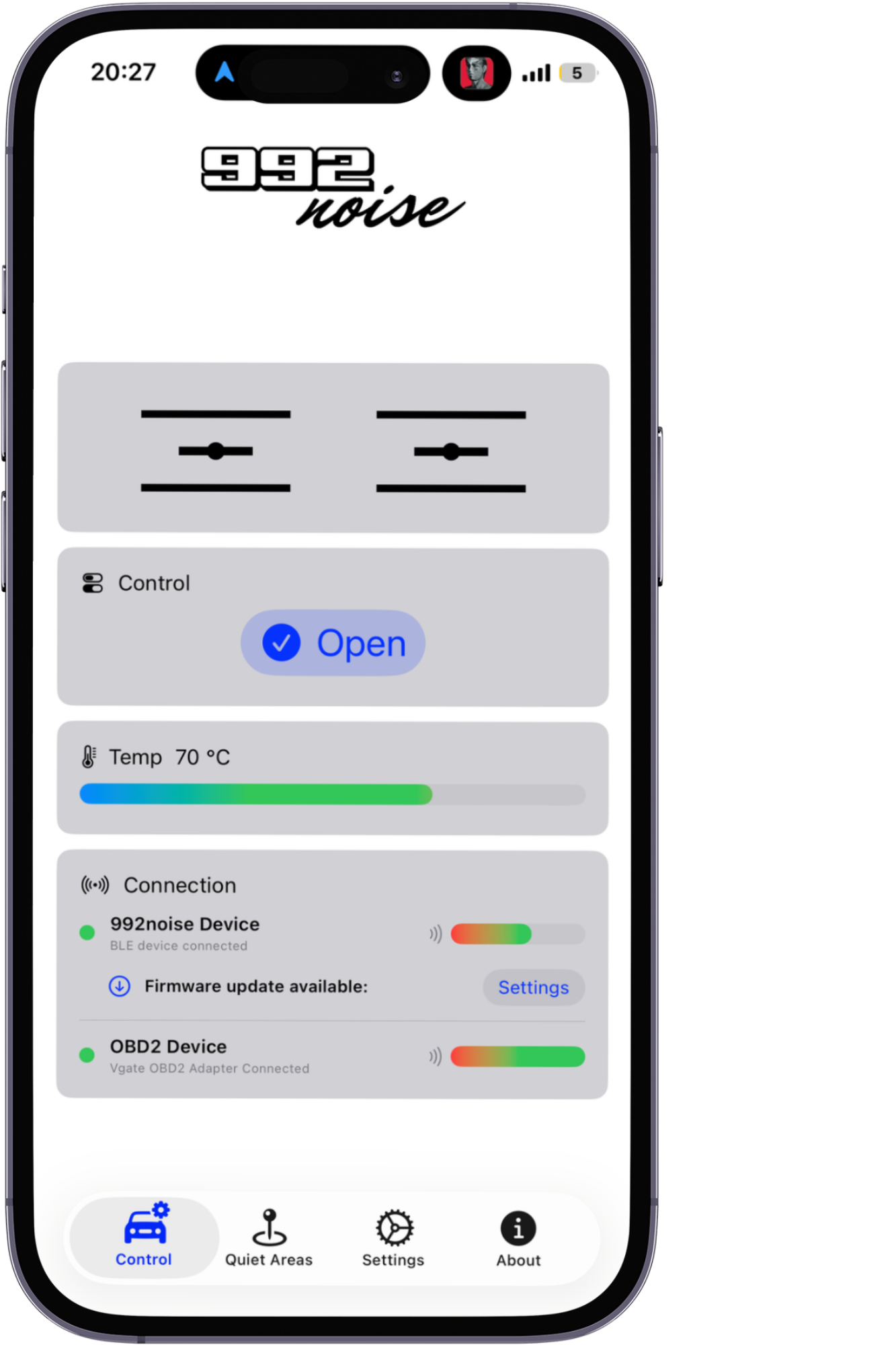 992noise iPhone app for Porsche 992 exhaust valve control