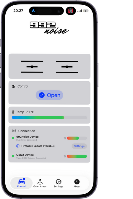 992noise iPhone app for Porsche 992 exhaust valve control