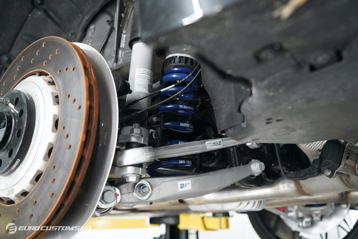 H&R 28616-1 rear Sport Spring installed on a BMW G80 M3