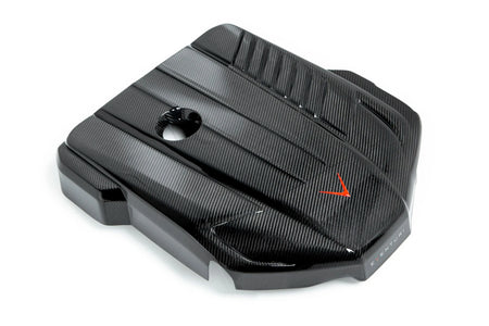 Eventuri Toyota Supra MK5 carbon engine cover front detail