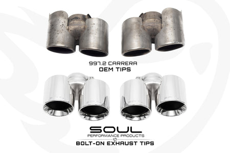 Porsche 997.2 Carrera Bolt On Exhaust Tips