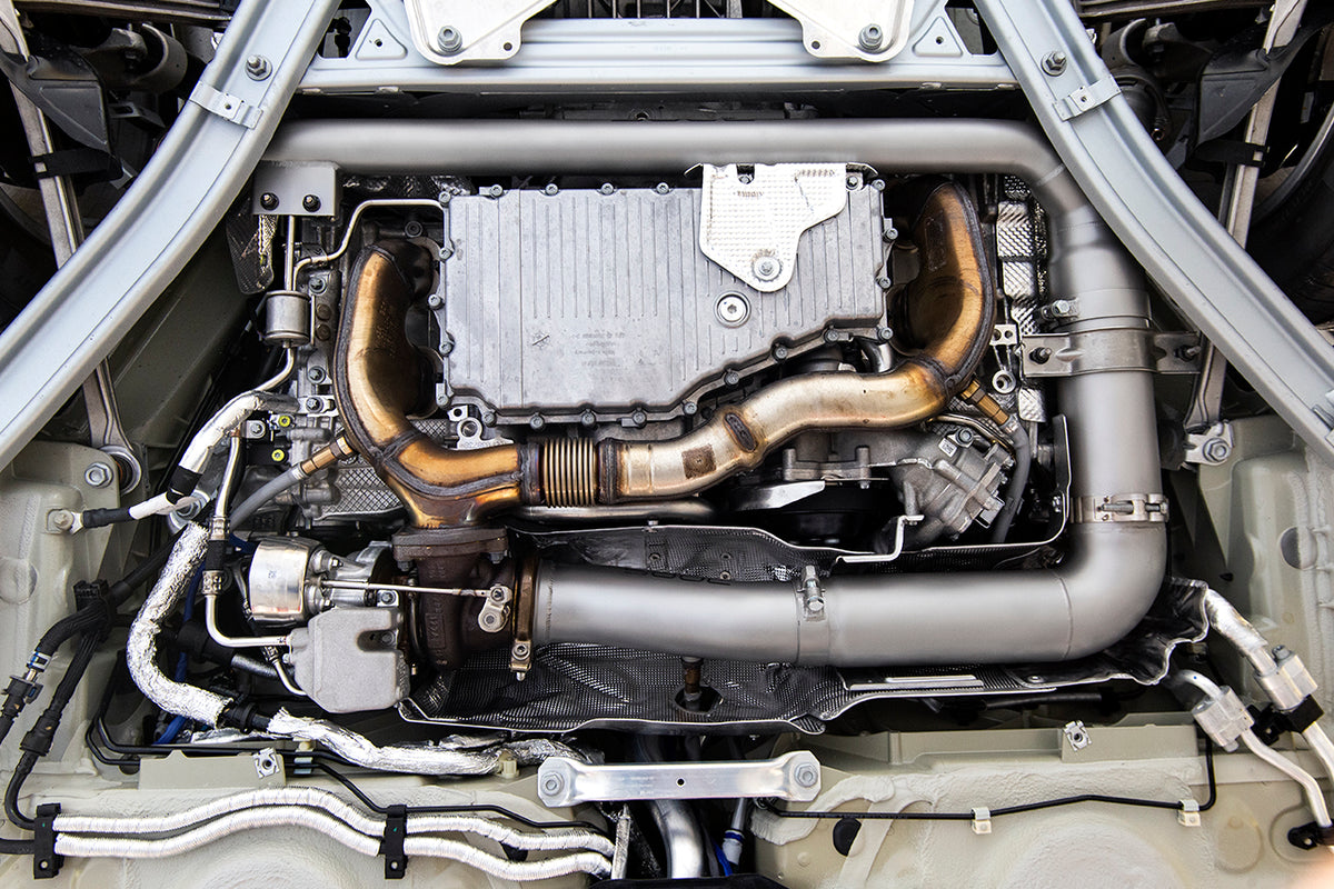 SOUL-Porsche-718-Competition-Downpipe-Installed