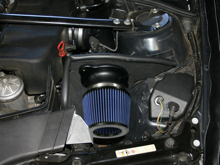 aFe 54-10462 Magnum FORCE intake installed in a BMW E46 M3 engine bay