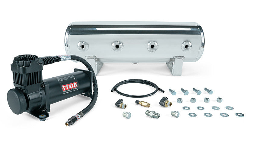 Air Lift Performance 2.5 gallon polished tank with VIAIR 444C black compressor, part 27805
