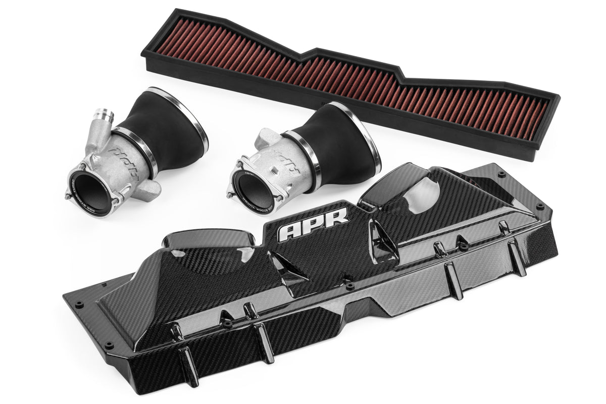 APR CI100050 carbon fiber intake system with airbox, filter, couplers, and turbo inlets