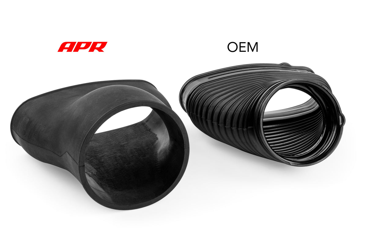 APR CI100050 turbo inlet port compared with the original Audi C8 4.0T inlet port