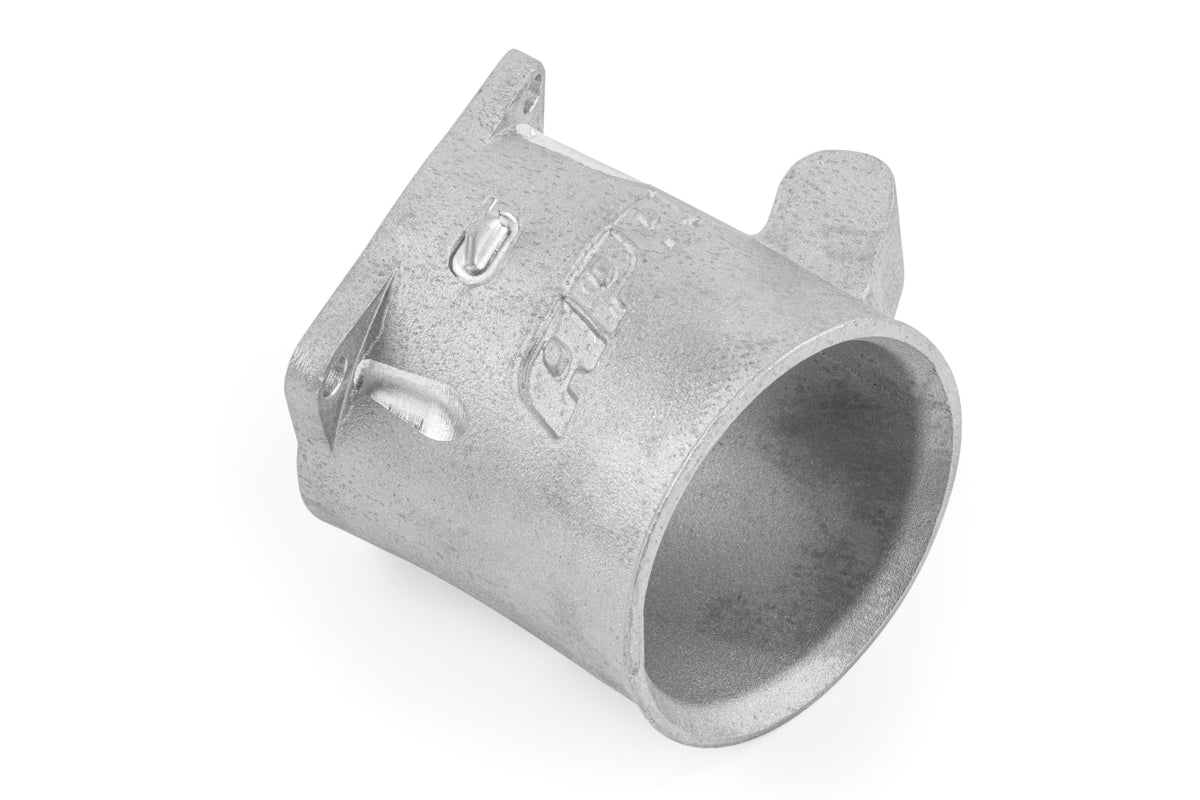 APR CI100050 cast-aluminum turbo inlet compared with the original Audi C8 4.0T inlet