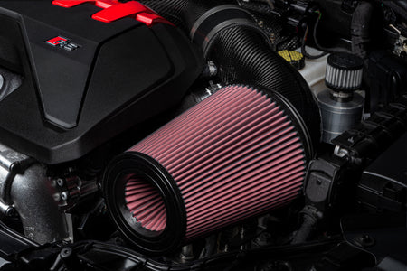 APR 9-inch open intake filter installed in an Audi RS3 engine bay
