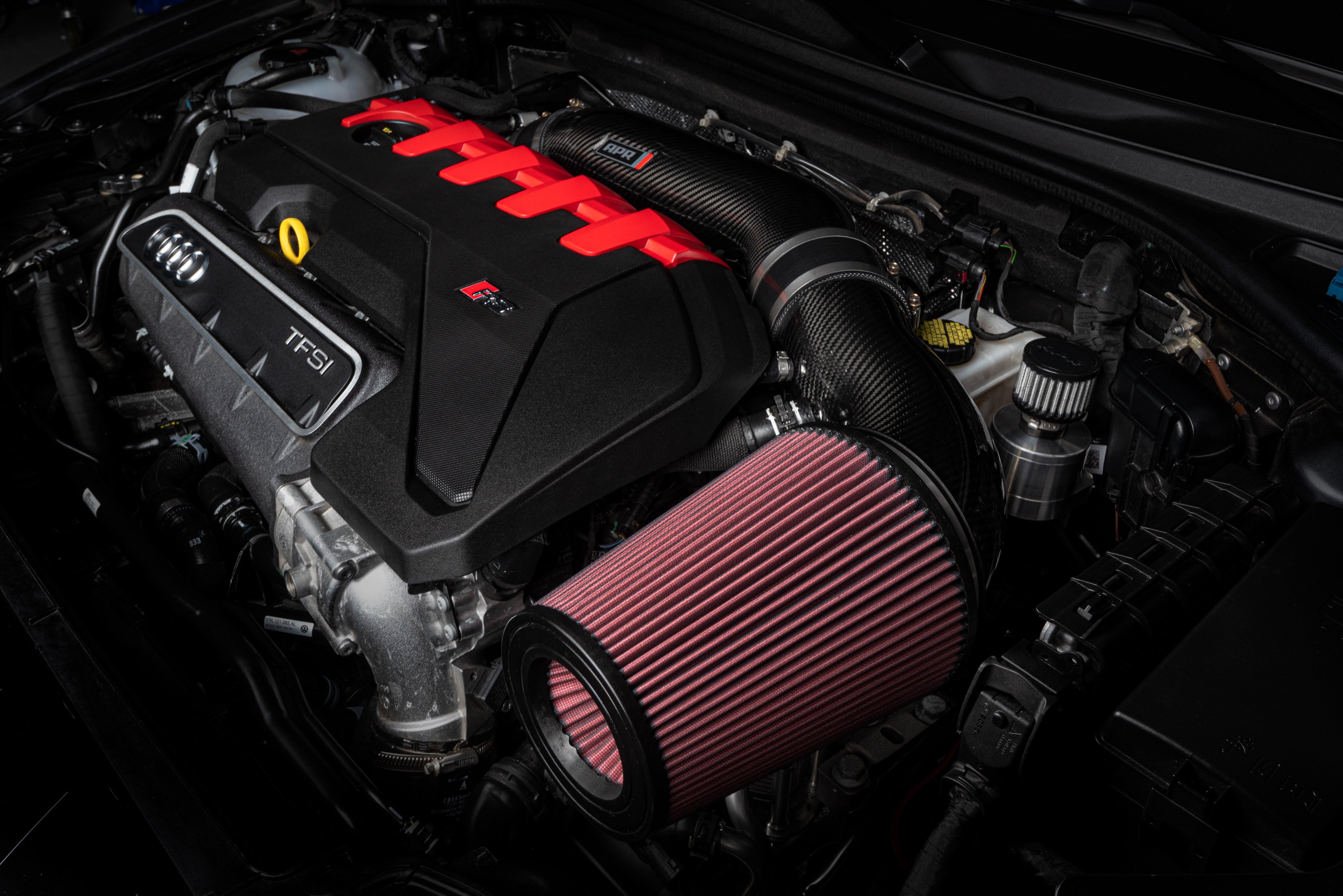 APR open intake installed in an Audi RS3 8V engine bay
