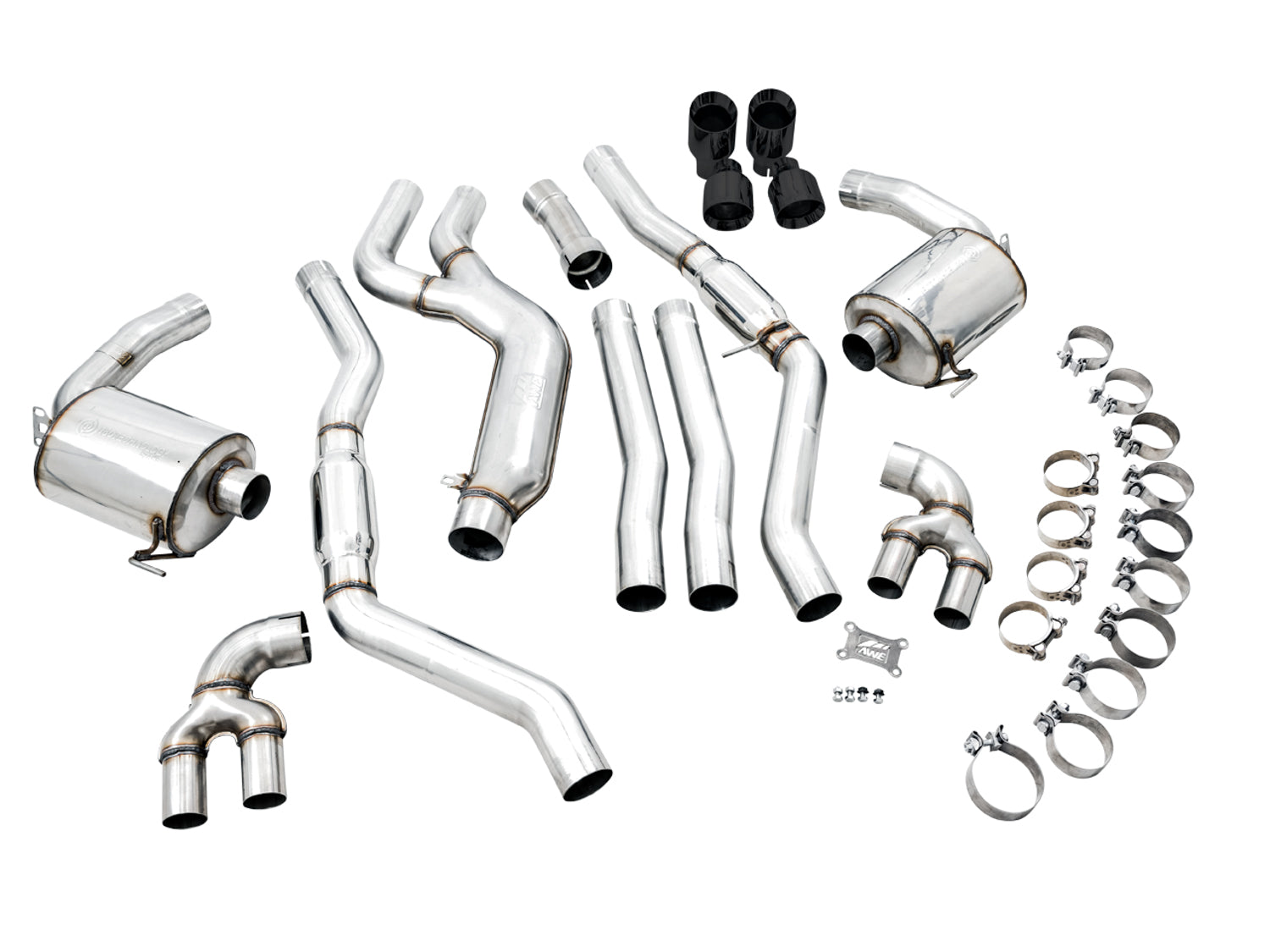 AWE BMW G2X resonated Touring exhaust detail