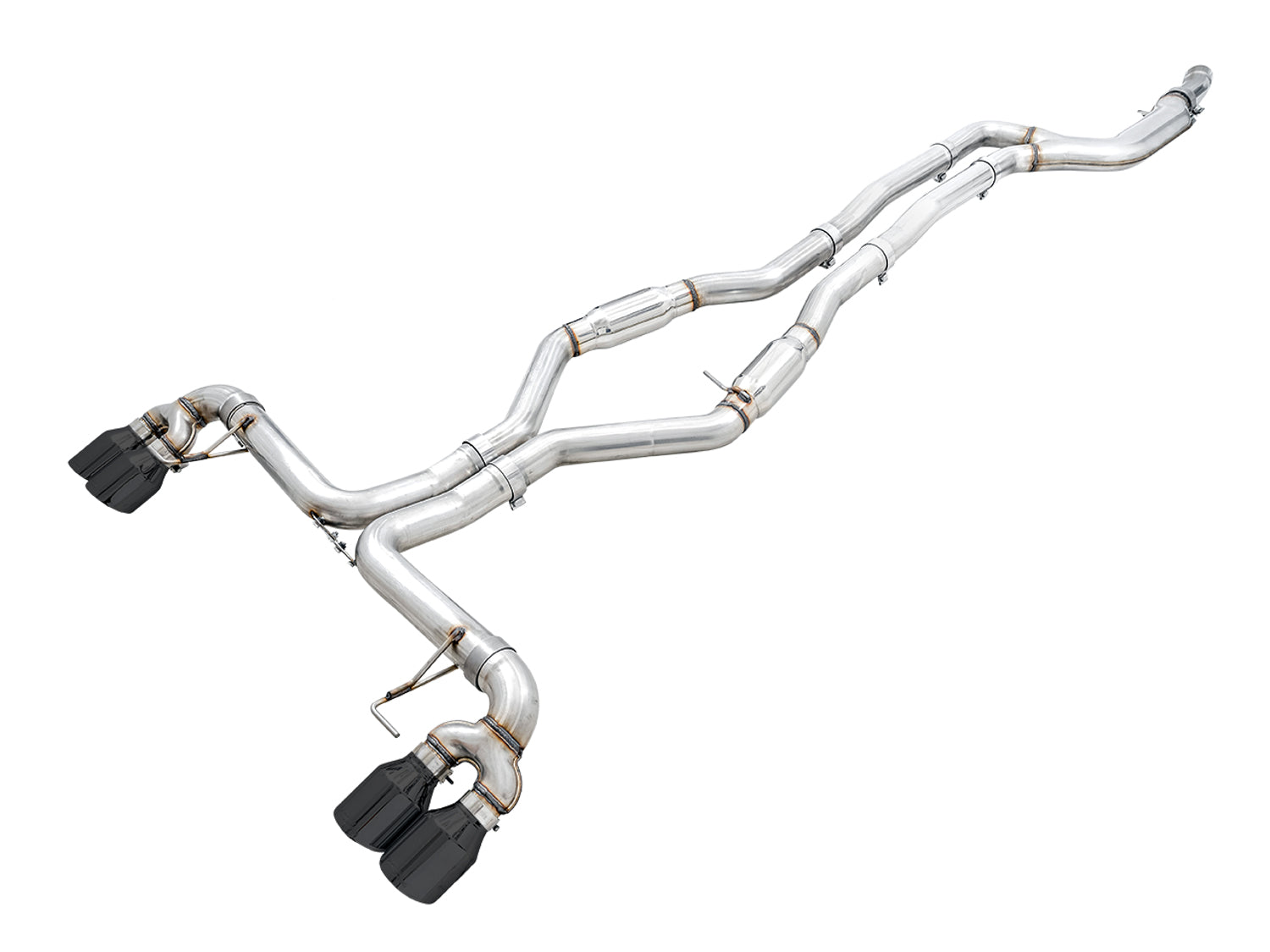 AWE Track Edition exhaust with Diamond Black quad tips