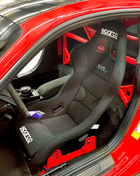 CMS Performance Porsche seat mount installed with Sparco EVO racing seat