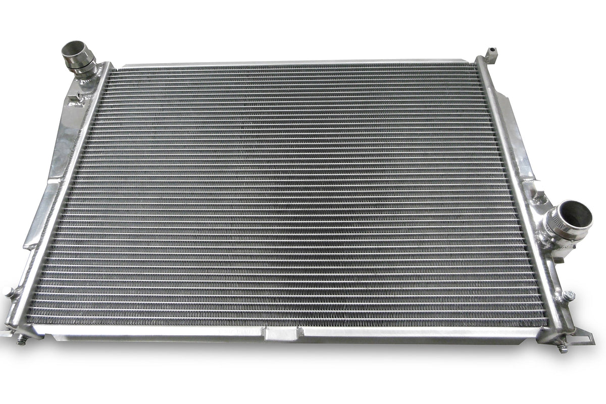 CSF 7058 BMW E46 M3 radiator core and quick-connect port view