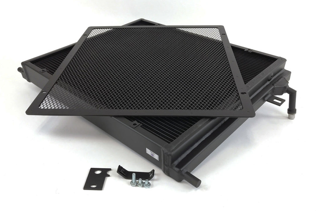CSF 8075V heat exchanger with removable aluminum rock guard and mounting components