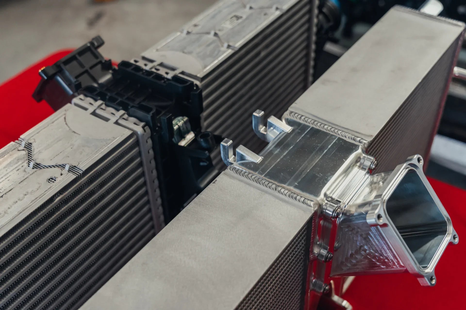 CSF 8188 intercooler shown beside the original Porsche intercooler