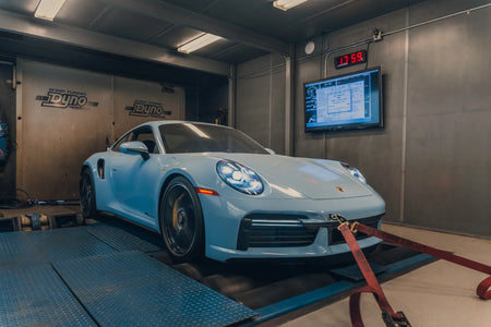 Porsche 992 Turbo S during CSF 8188 dynamometer validation