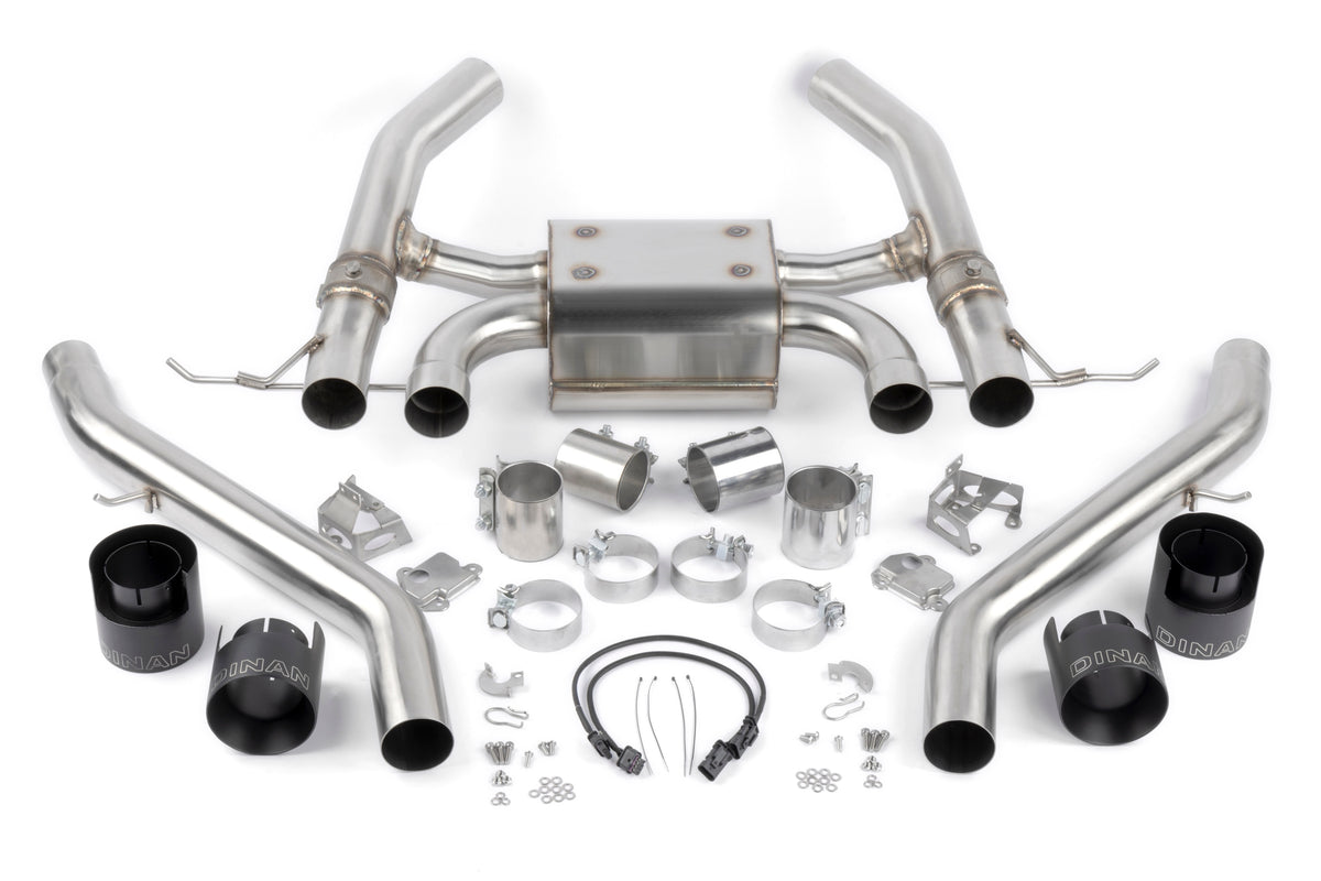 Dinan D660-0093-BLK valved axle-back exhaust for BMW G80 M3 and G82 G83 M4 view 1