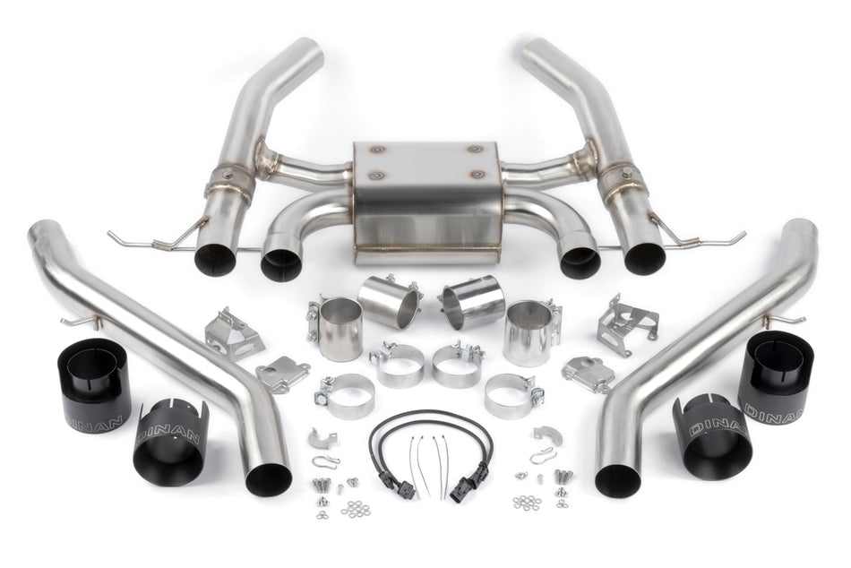 Dinan D660-0093-BLK valved axle-back exhaust for BMW G80 M3 and G82 G83 M4 view 1
