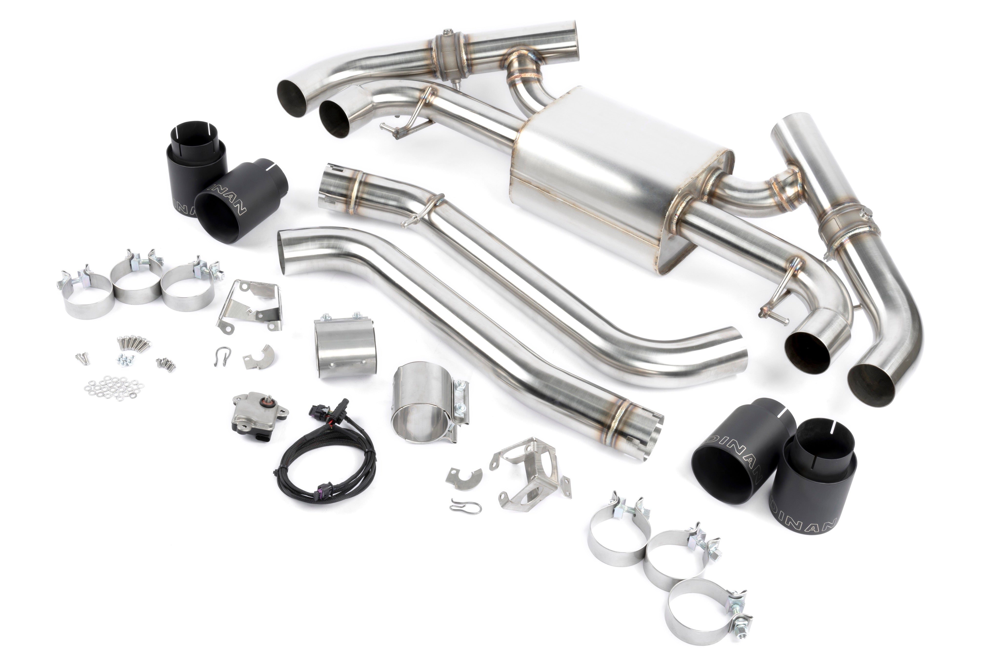 Dinan D660-0098-BLK valved axle-back exhaust for 2022 to 2026 BMW G42 M240i view 1