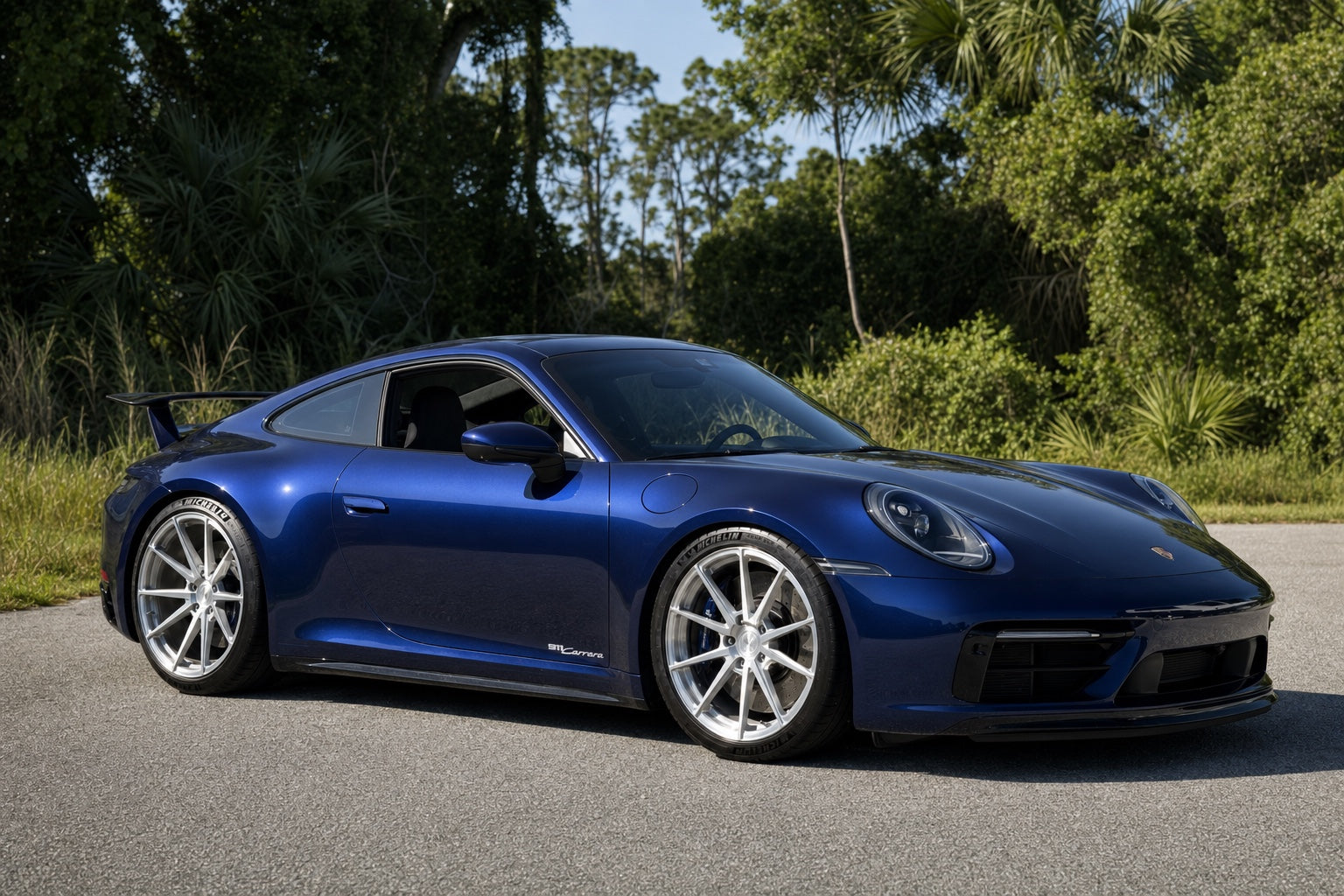 Blue Porsche 992 developed by EuroCustomsPR