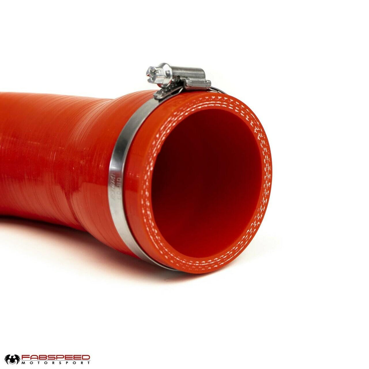 Close view of Fabspeed four ply silicone boost hose construction