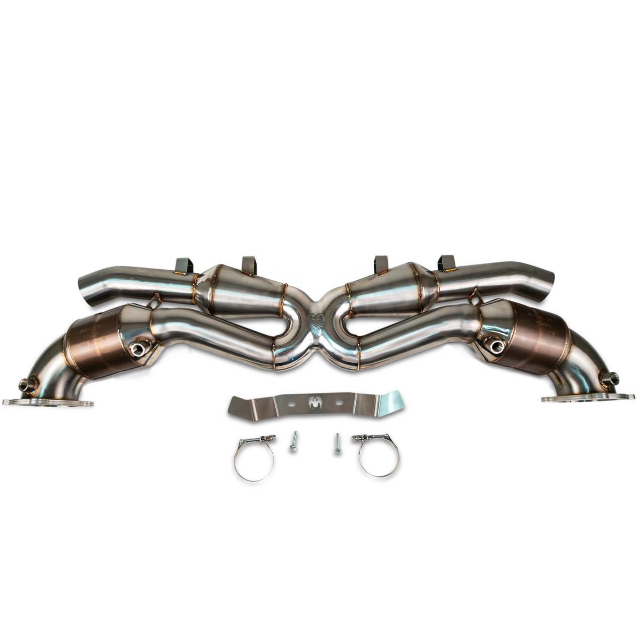 Fabspeed Porsche 992.2 Turbo S Sport Cat Megaphone X-Pipe - image 1