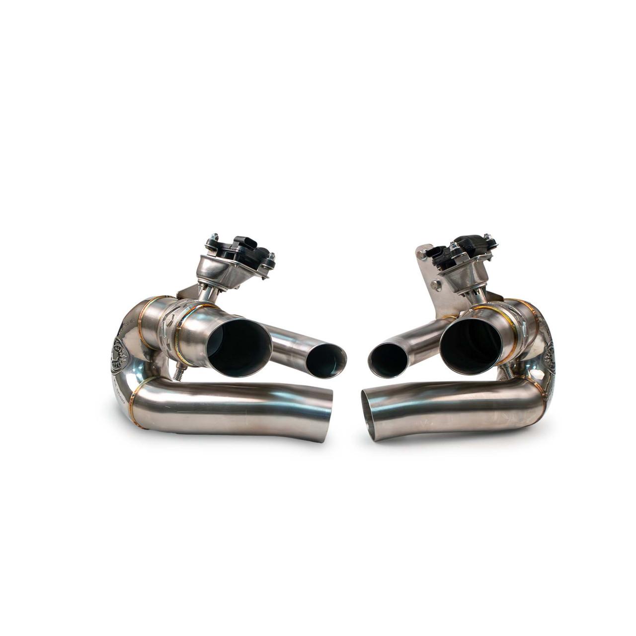 Fabspeed Porsche 992.2 Turbo S Valved Side Muffler Bypasses - image 1