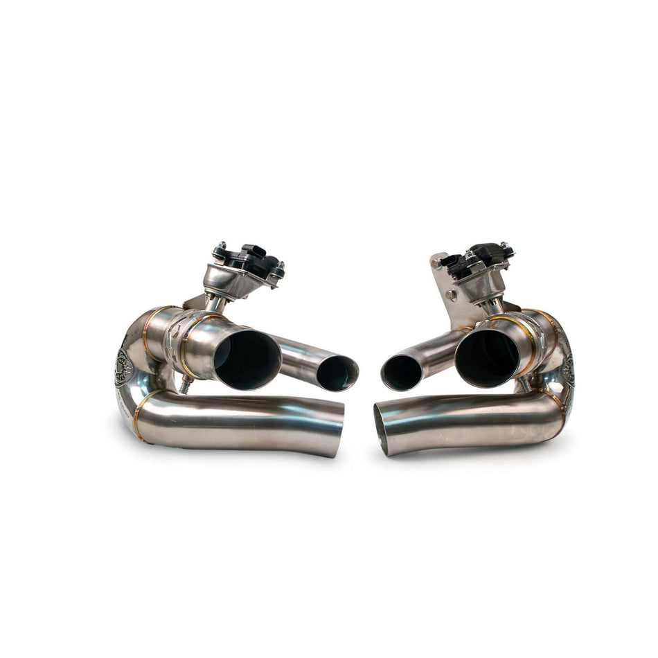 Fabspeed Porsche 992.2 Turbo S Valved Side Muffler Bypasses - image 1