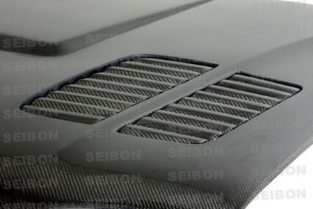 Seibon E46 M3 GTR-style carbon-fiber hood second angle