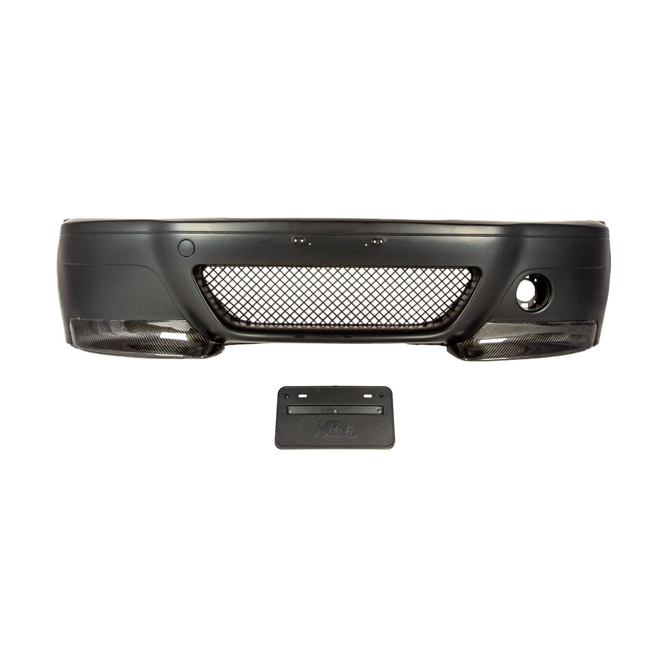 Suvneer E46 M3 CSL style front bumper kit with carbon corner splitters
