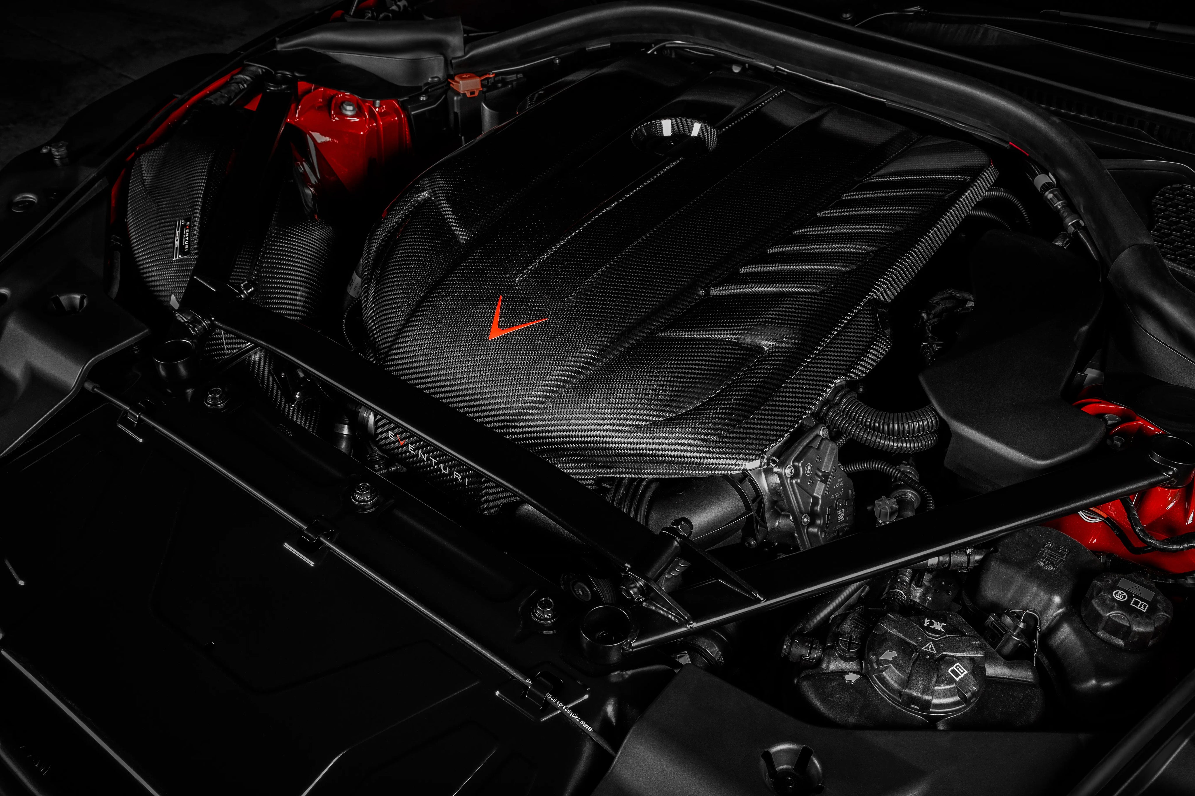 Eventuri Toyota Supra MK5 engine bay view 12