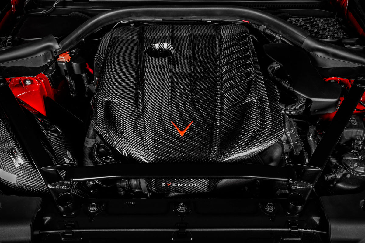 Eventuri Toyota Supra MK5 engine bay view 13