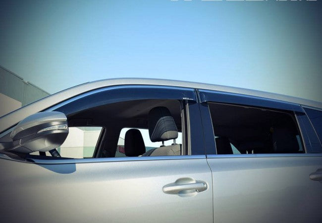 WellVisors Side Window Deflectors for Toyota Highlander 14-18 With Chrome Trim
