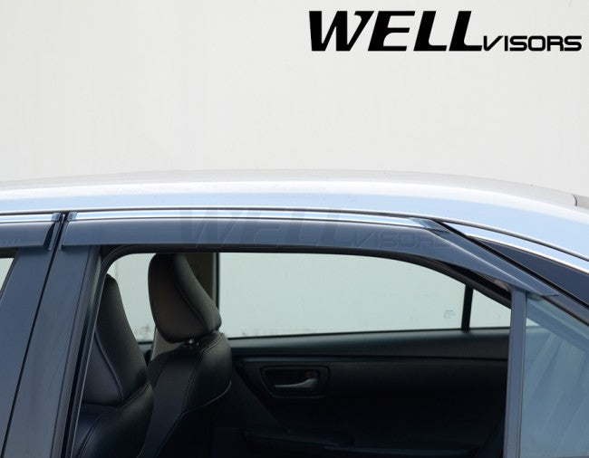 WellVisors Side Window Deflectors Toyota Camry 15-17 With Chrome Trim