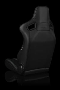 Elite-X Series Sport Seats - Black Leatherette / Carbon Fiber (Blue Stitching)