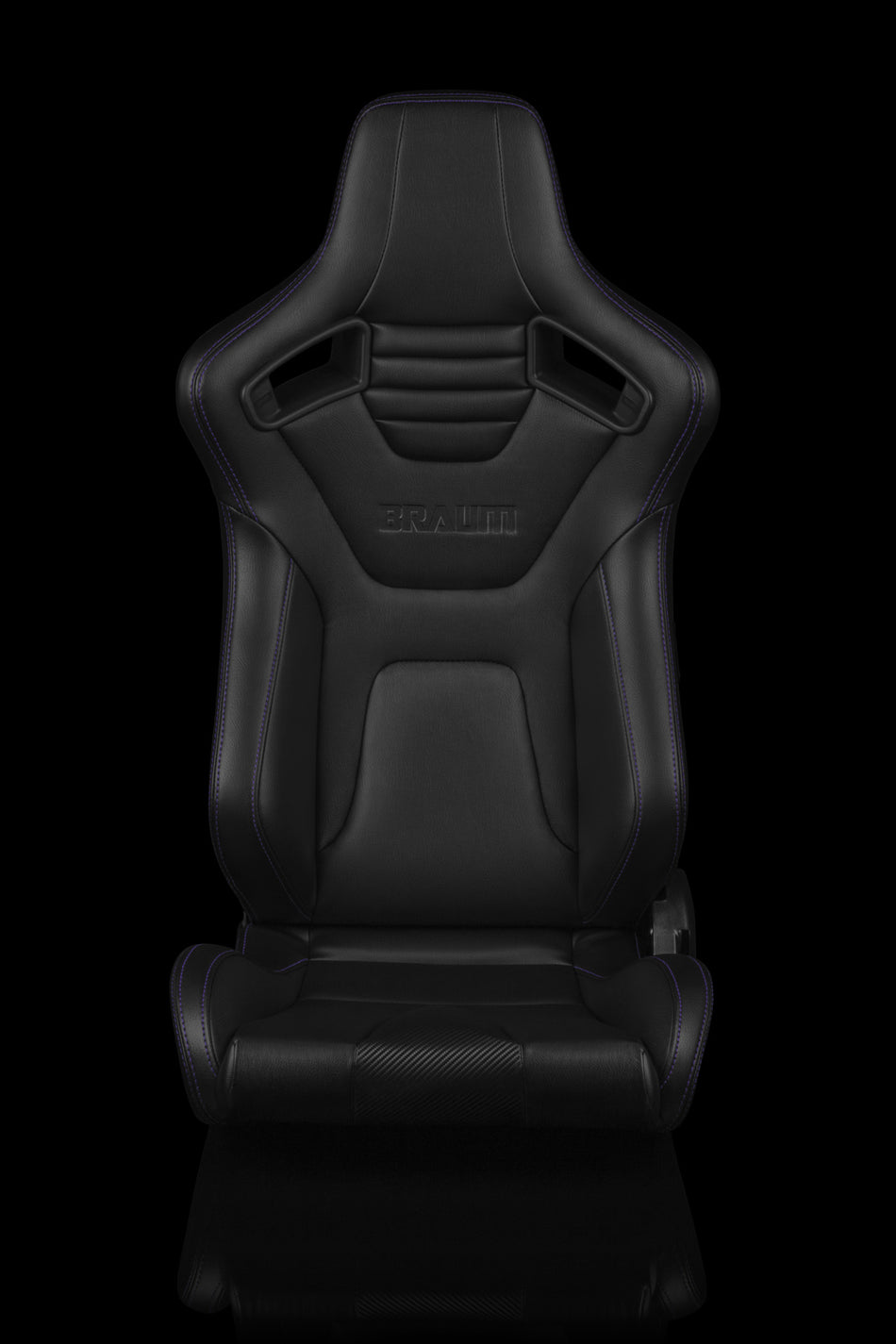 Elite-X Series Sport Seats - Black Leatherette / Carbon Fiber (Purple Stitching)