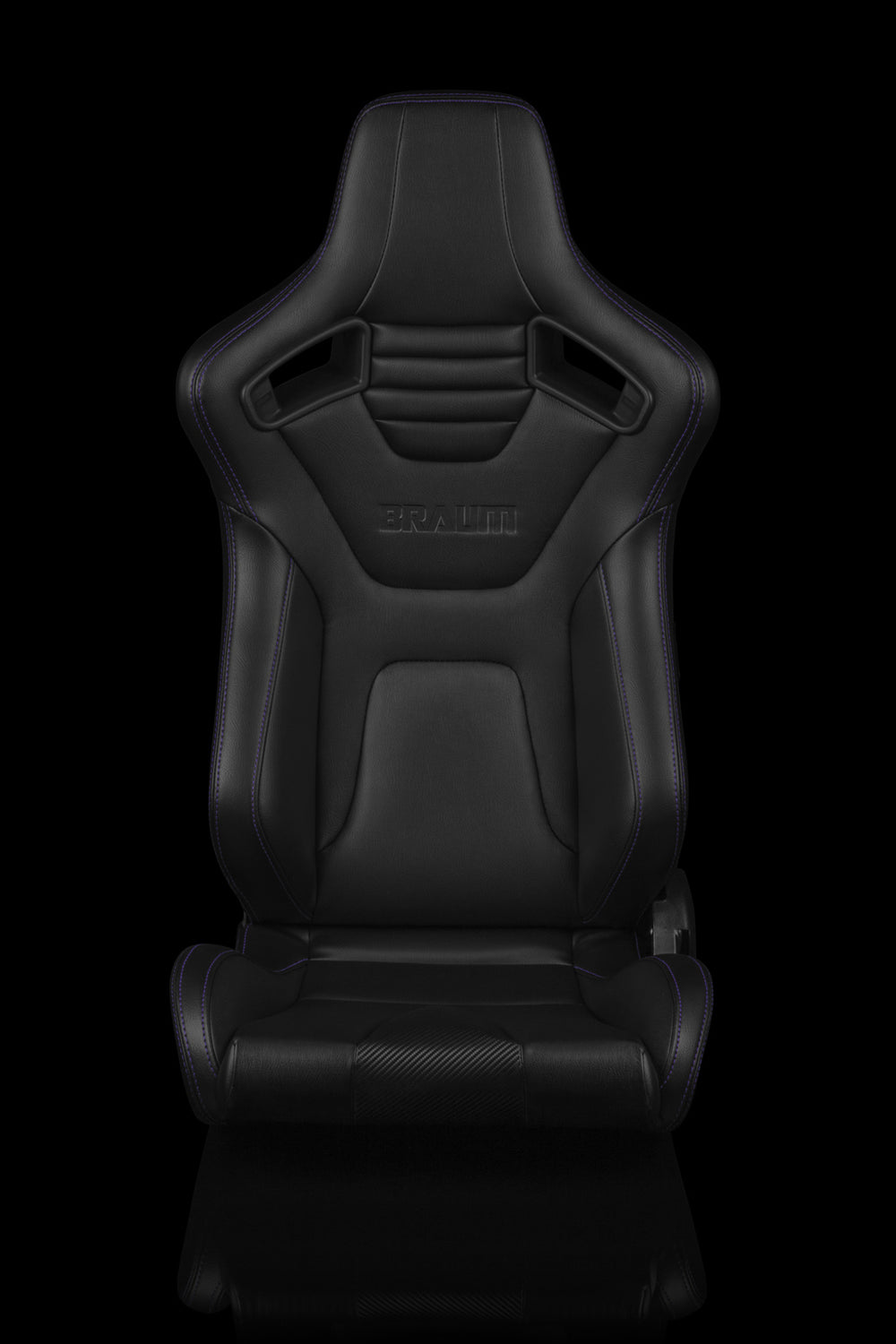 Elite-X Series Sport Seats - Black Leatherette / Carbon Fiber (Purple Stitching)