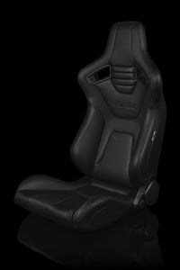 Elite-X Series Sport Seats - Black Leatherette / Carbon Fiber (Purple Stitching)