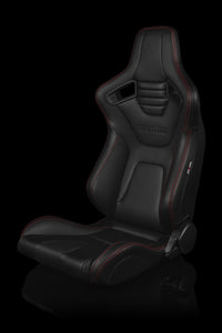 Elite-X Series Sport Seats - Black Leatherette / Carbon Fiber (Red Stitching)