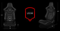 ELITE-X SERIES RACING SEATS (MAROON LEATHERETTE) – PAIR