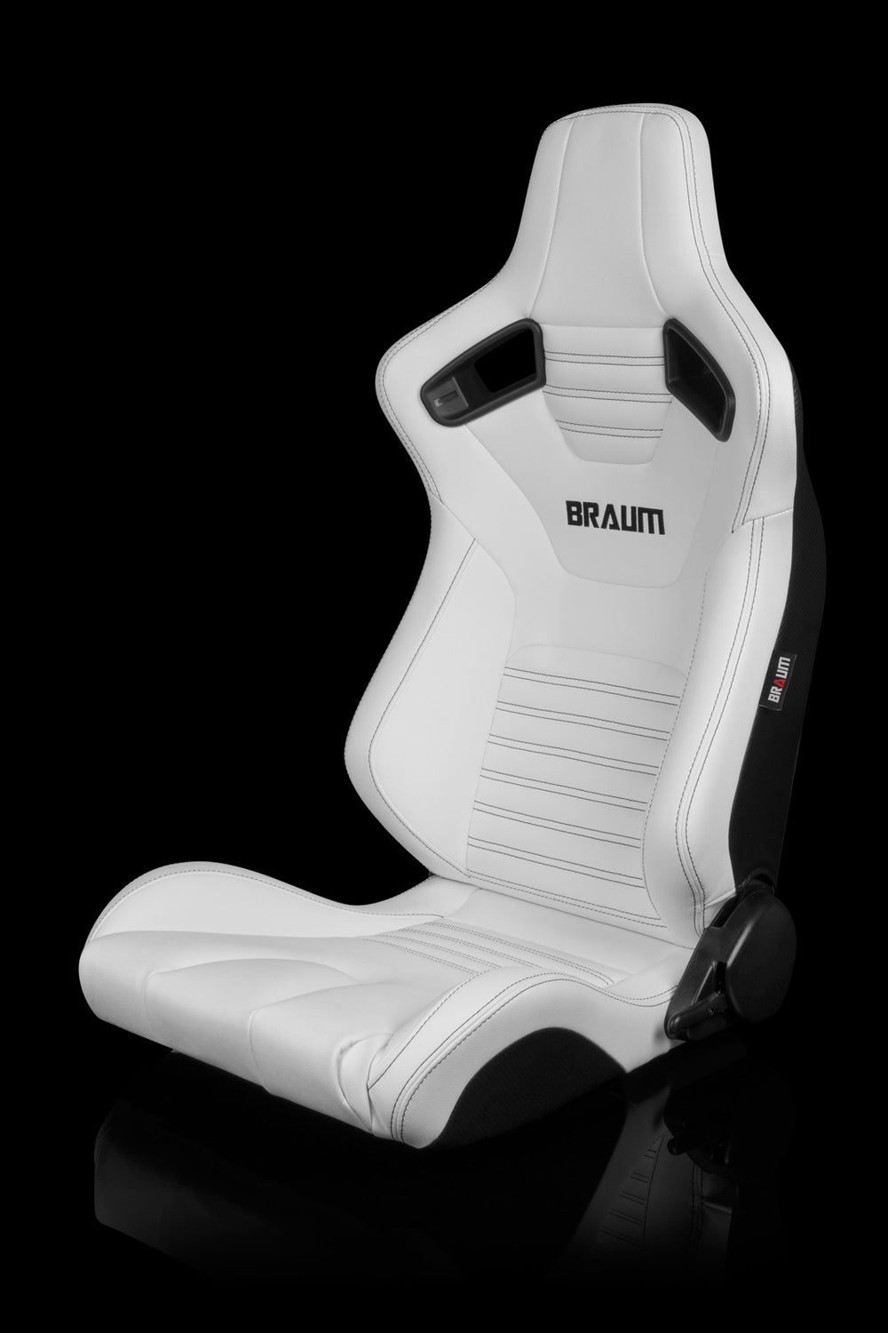 Elite-X Series Sport Seats - White Leatherette / Carbon Fiber (Black Stitching)