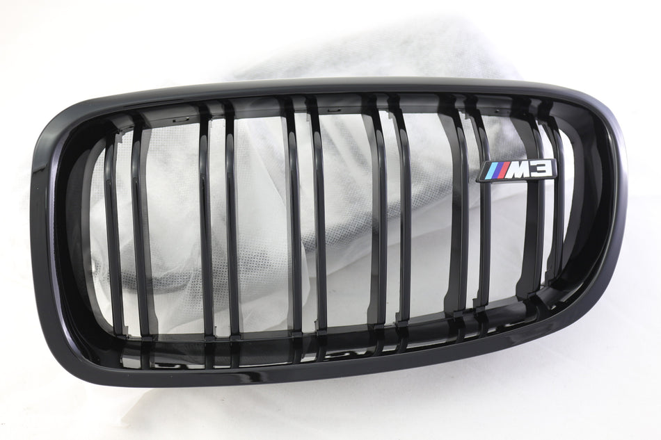 F30 M3 Style Dual Fin Gloss Black Grilles